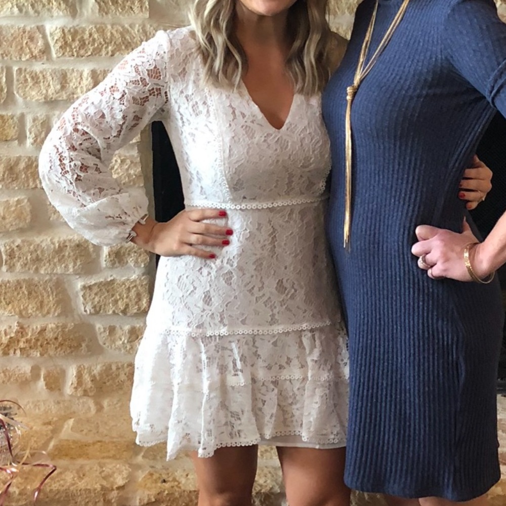 White Lace A-Line Dress